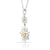 Sterling Silver Necklace with Bicolor Edelweiss Pendant by Gexist®