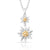 Sterling Silver Necklace with Bicolor Edelweiss Pendant by Gexist®
