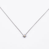 Sterling Silver Necklace with Bicolor polished mini Edelweiss Pendant by Gexist®