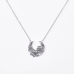 Sterling Silver Necklace with Black Rhodium Edelweiss Filigree Basket Pendant by Gexist®