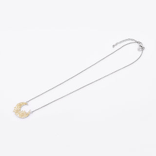 Sterling Silver Necklace with Gold Edelweiss Filigree Bicolor Basket Pendant by Gexist®