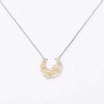 Sterling Silver Necklace with Gold Edelweiss Filigree Bicolor Basket Pendant by Gexist®