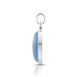 Sterling Silver Pendant with Top-quality Aquamarine cab by Gexist®