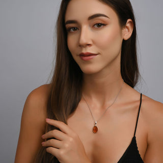 Sterling Silver Pendant with a magnificent Amber cab by Gexist®