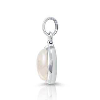 Sterling Silver Pendant with magnificent Top-quality oval White Mother-of-Pearl cab by Gexist®
