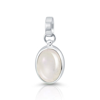 Sterling Silver Pendant with magnificent Top-quality oval White Mother-of-Pearl cab by Gexist®