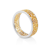 Sterling Silver Ring with Bicolor Edelweiss Filigree by Gexist®