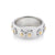 Sterling Silver Ring with Bicolor Edelweiss on Flat Profile, Satin Finish by Gexist®