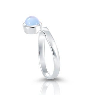 Sterling Silver Ring with Oval Translucent sky blue Topaz cab by Gexist®