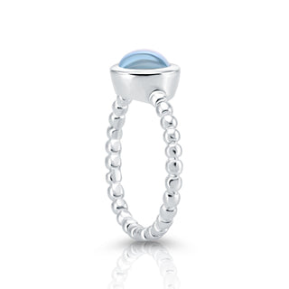 Sterling Silver Ring with Round sky blue Topaz cab by Gexist®