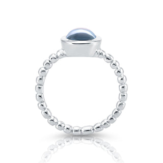 Sterling Silver Ring with Round sky blue Topaz cab by Gexist®