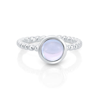 Sterling Silver Ring with Round sky blue Topaz cab by Gexist®