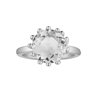 Sterling Silver Ring with Swiss Stone Cristal Quartz by Gexist®