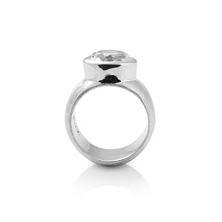 Sterling Silver Ring with Swiss Stone Cristal Quartz by Gexist®