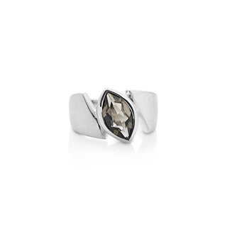 Sterling Silver Ring with Swiss Stone Smoky Quartz by Gexist®