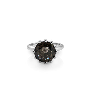 Sterling Silver Ring with Swiss Stone Smoky Quartz by Gexist®