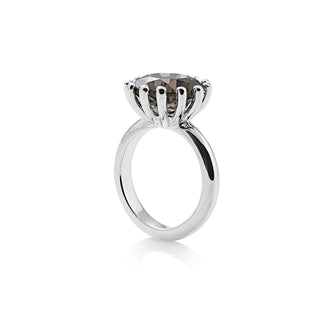 Sterling Silver Ring with Swiss Stone Smoky Quartz by Gexist®