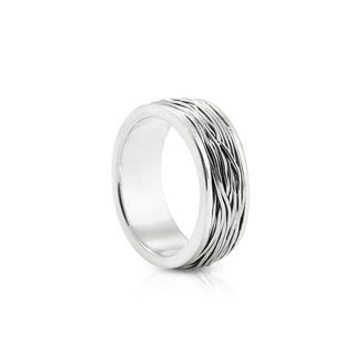 Sterling Silver Ring with coiled S threads by Gexist®