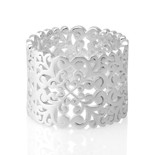 Sterling Silver Ring with satin finish and modern filigree by Gexist®