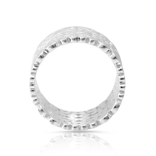 Sterling Silver Ring with satin finish and modern filigree by Gexist®