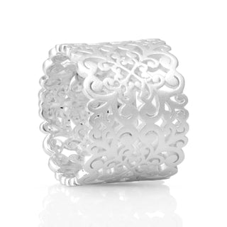 Sterling Silver Ring with satin finish and modern filigree by Gexist®