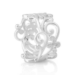 Sterling Silver Ring with satin finish and modern filigree by Gexist®