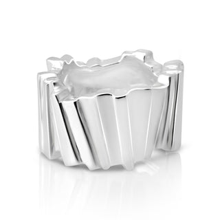 Sterling Silver Ring with shiny and matt finish in a contemporary look by Gexist®