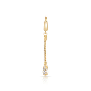 Sterling Silver earrings plated with yellow gold, braided chain with end piece adorned with a drop set with white zircons by Gexist®