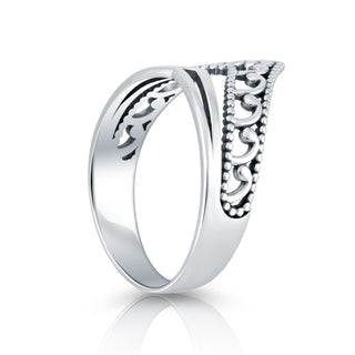 Sterling Silver ethno ring with original half-crown and oriental design by Gexist®