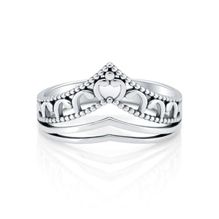 Sterling Silver ethno ring with original half-crown and oriental design by Gexist®