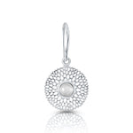 Sterling Silver pendant earrings with filigree and central rainbow moonstone cab by Gexist®