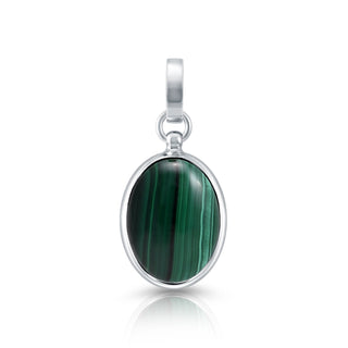 Sterling Silver pendant with a magnificent oval Malachite cab by Gexist®
