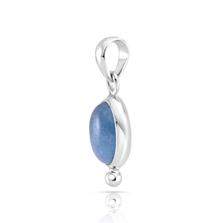 Sterling Silver pendant with oval aquamarine cabochon by Gexist®