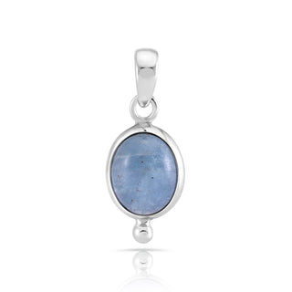 Sterling Silver pendant with oval aquamarine cabochon by Gexist®