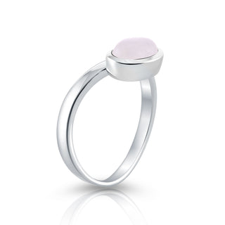 Sterling Silver ring with Rainbow Moonstone Oval cab by Gexist®