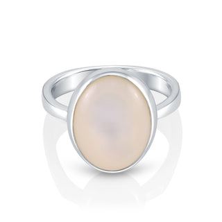 Sterling Silver ring with magnificent Rainbow Moonstone oval cab by Gexist®