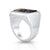 Sterling Silver ring with polished and shiny finish, signet ring style, set with a square-cut Swiss Pyrite Slate by Gexist®