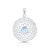 Sterling Silver round filigree pendant with sky blue Topaz cab stone by Gexist®