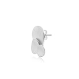 Sterling Silver stud earrings featuring three delicately curved rounds by Gexist®