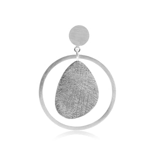 Sterling Silver stud earrings that fuse a satin and brushed finish by Gexist®