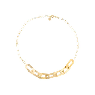 Sterling silver and yellow gold plated necklace featuring a fine rolo chain with oval links by Gexist®