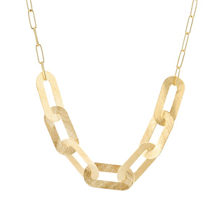 Sterling silver and yellow gold plated necklace featuring a fine rolo chain with oval links by Gexist®
