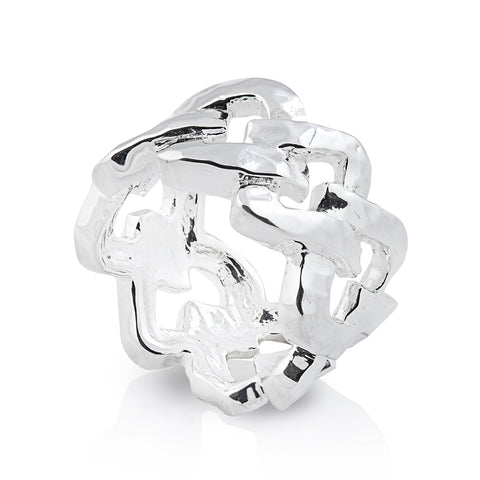 Sterling silver chain ring by Gexist®
