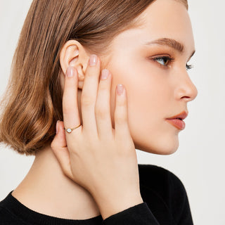 Sterling silver ring and yellow gold plating with white mother of pearl by Gexist®