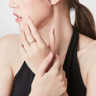 Sterling silver ring and yellow gold plating with white mother of pearl by Gexist®