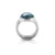 Sterling silver ring featuring a triple band on which sits a magnificent oval Apatite by Gexist®