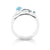 Sterling silver ring with 3mm and 6mm blue topazes on several bands by Gexist®