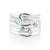 Sterling silver ring with 3mm and 6mm blue topazes on several bands by Gexist®