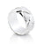 Sterling silver ring with alternating brushed and polished diamonds by Gexist®