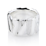 Sterling silver ring with geometric shapes in different finishes by Gexist®